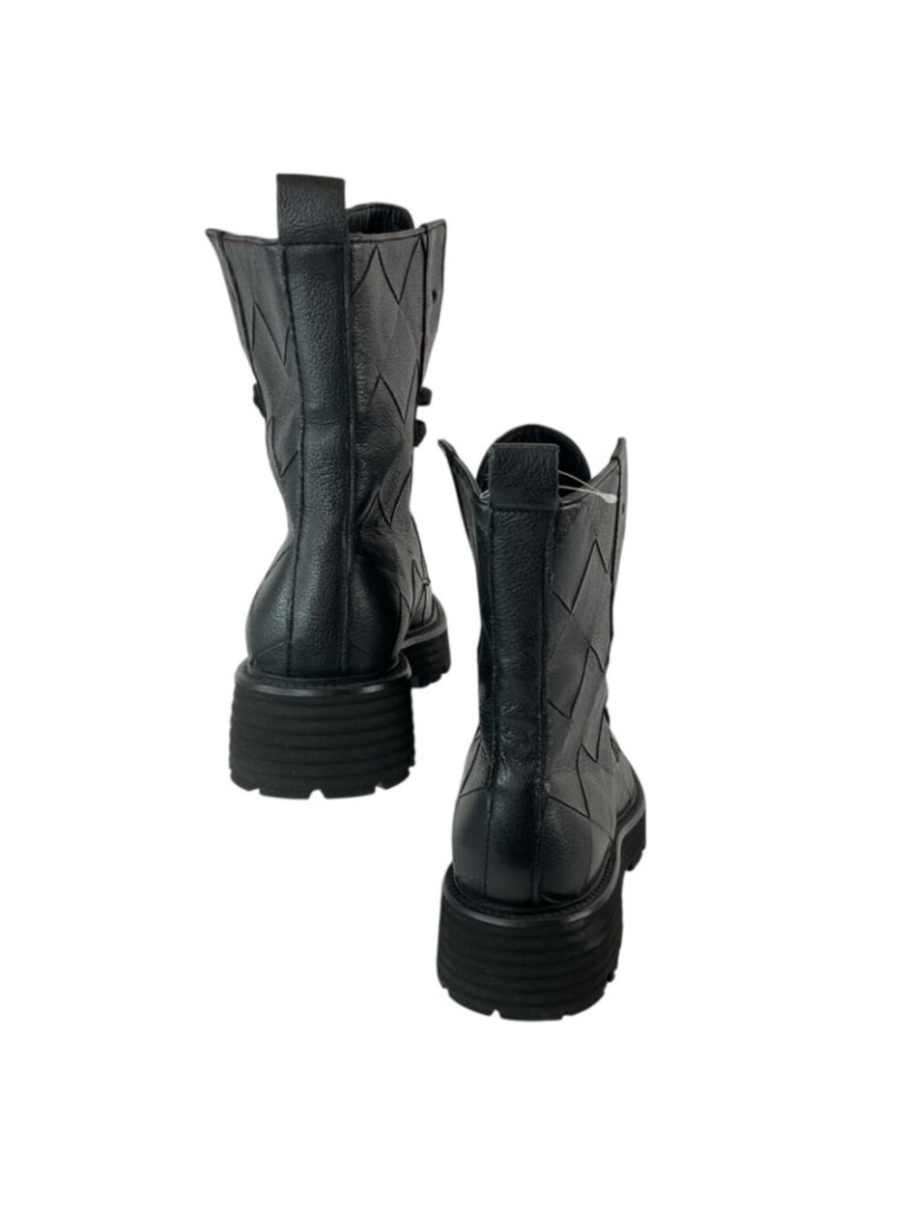 Kennel & Schmenger Boots Womens Sz US 7 Power Woven Blk Leather Combat New $509 - Picture 4 of 11